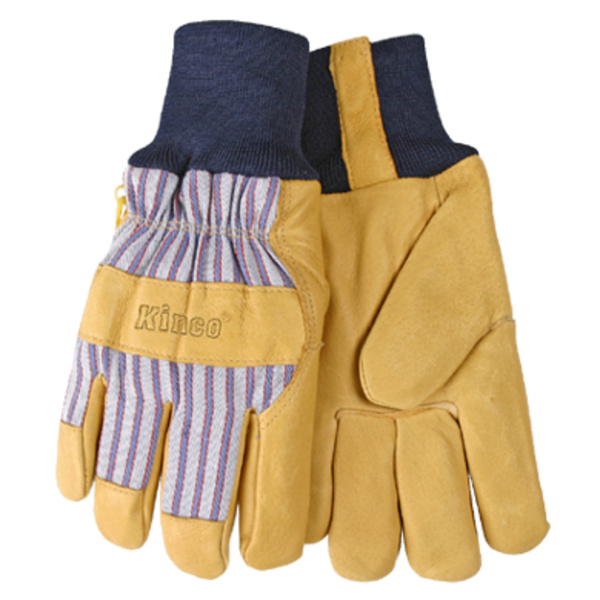 Kinco 1927Kw Lined Grain Pigskin Leather Palm Gloves With Knit Wrist, Large 1927KW-L